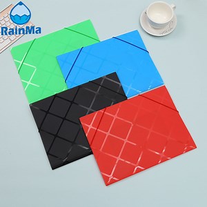 [Hot Item] Office PP Color A4 File Bag Folder Elastic Band Fixed File Folder with Round Rope and Lattice Style