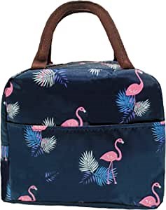 Lunch Tote Waterproof Reusable Insulated Lunch Bag Cooler Lunch Box Meal Container with Side Pocket & Round Handle, Large Capacity but Easy to Carry