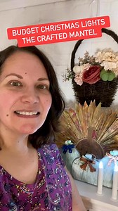 Budget Christmas Lights! Add lights easily with these battery operated candles from Dollar Tree. Easy to craft with too! Follow The Crafted Mantel for more! #BudgetFriendly #diyprojects #christmaslights #christmasdecor | The Crafted Mantel