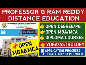 Professor G Ram Reddy Distance Education 2024 Notification/PGRRCDE Notification@StudentUpdates247