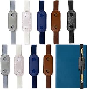 10Pcs Pen Holder for Notebook - Pu Leather Pencil Loop With Elastic Band for Journal Clipboard Planner