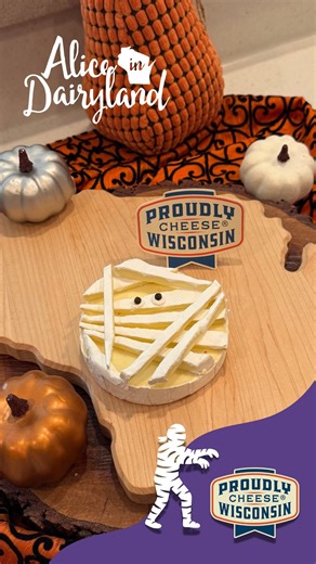 Another treat to make your Halloween un-brie-lievably spooky is this Yummy Mummy Brie Cheese!👻 All wrapped up and ready to melt some hearts, you will want to have this rich and creamy Wisconsin cheese on your next Halloween cheese board. This fun and festive snack is just like any Wisconsin cheese, too. It contains the dedication and passion of our dairy farmers and cheesemakers who cultivate Wisconsin’s rich cheesemaking legacy. While mummies may rest for centuries, Wisconsin’s cheese traditio