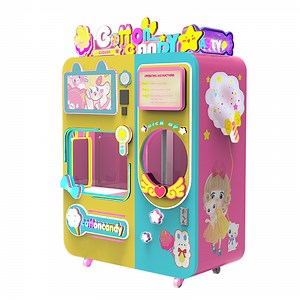 [Hot Item] Automatic Cotton Candy Machine with Coin Bill Credit Card Acceptor