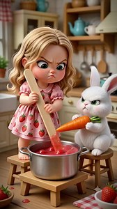 Grumpy Anna toddler cartoon 2026 — AI animated baby with giant jam