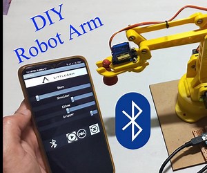 DIY | Smartphone (Bluetooth) Controlled Robot Arm Using Arduino | HC-05