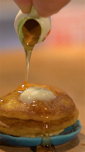 Tiny pancakes are just that much easier to drown in syrup. 🥞😋 | Tiny Kitchen