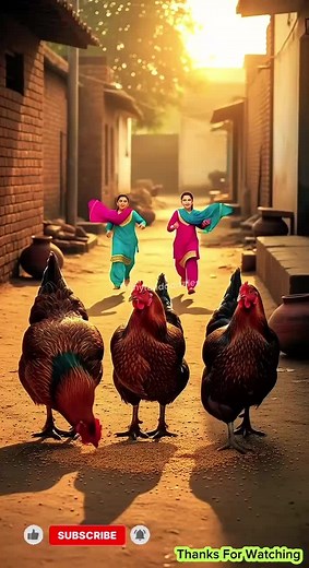 "When tiny village queens take on a giant chicken pizza challenge! 🍕 ...