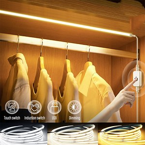 [Hot Item] COB Flexible Light Strip LED Neon Strip with Motion Sensor USB Bedroom Closet Wardrobe Cabinet Backlight Home Lighting Strip