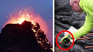 10K views · 125 reactions | Scientists studying a volcano eruption in south-west Iceland treated themselves to hot dogs, heated in a way that is only possible when 2,000-degree Fahrenheit lava spews from the middle of the Earth. | Inside Edition | Facebook