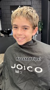 FROSTED TIPS ARE BACK BABY!! His reaction at the end made my day 😂 #frostedtips #blondetips #hairtransformation #funtimes | B'Gorgeous Hair Studio