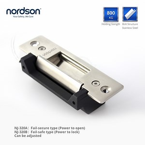 [Hot Item] Nordson Nj-320A Stainless Steel 12V 24V Electric Strike Door Lock