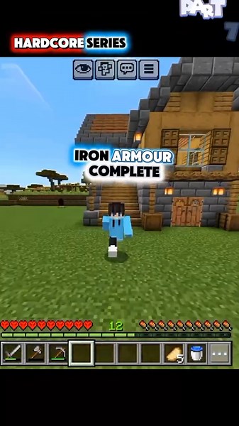 Minecraft hardcore series part 7. iron armour complete 😅😁#minecraft #gaming #hardcore #series