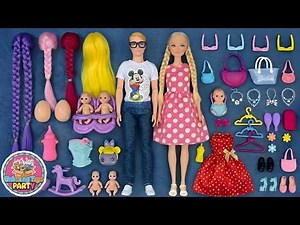 9 Minutes Satisfying with Unboxing Barbie Family Playset, Doll Dressup Set Toys ASMR | Review Toys