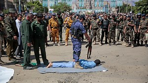 Moment 9 'spies' are forced to floor & shot in the head in Yemen executions