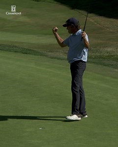 'The closer'🏌️‍♂️ Stephen Ames' incredible second shot from 224 yards out on the par-5 18th at the Boeing Classic. Ames got a big hug from his wife after picking up his 4th win of the season. | PGA TOUR Champions