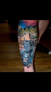 Outstanding custom tattoo by artist: Matthew Davidson @matthew_davidson • Took a few sessions, but I got this #husbandandwife #harleydavidson #tattoo finished. The scene on the left is from #california merging into the #smokymountains on the right. @bohemiantattooclub #bohemiantattooclub • #colortattoos #legtattoohalfsleeve #lowerlegtattoo #motorcycleart #harleylife #harleylovers #ontheroadagain #traveltattoo #kokomotattooartist #indianatattooartist #indianatattooer #indianatattoo #midwesttattoo