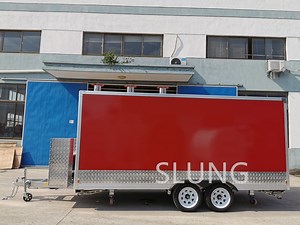 [Hot Item] 16FT Hot Dog Carts with Refrigerator/ Food Truck for Pizza Oven/ Fast Food Mobile Kitchen Trailer with Ice Cream Machine