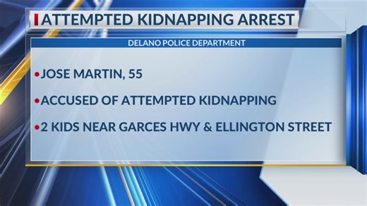 Man arrested in Delano for allegedly trying to kidnap 2 minors