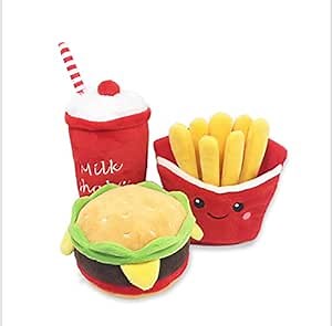 Hamburger Dog Toy, French Fries Dog Toy, Milk Shake Dog Toy, Food Dog Toy, Pet Food Toy, Squeaky Dog Toy, Puppy Soft Toys, Hamburger Dog Toys