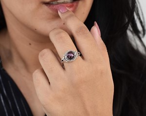 Black Pearl Ring, 925 Sterling Silver, Designer Ring, Dainty Ring, Engagement Ring, Cabochon Gemstone, Fresh Water Pearl, Bohemian Ring - Etsy