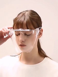 Clear Face_Shield Glasses 2 Pack - Kejycc Transparent Anti-Fog Safety_Shield,Full Face Protection Plastic Reusable Face_Shield for Men & Women