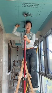 #1557 Female Carpenter Installs Drywall Ceiling#diytools #diyhomeimprovement #usashorts #homerenovation #reels #fyp | Opulent Outings