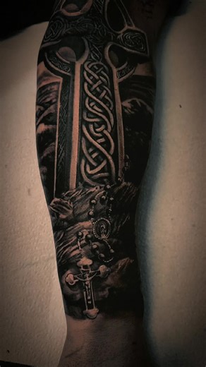 Stunning Celtic Cross Tattoo by Resiliency Tattoo