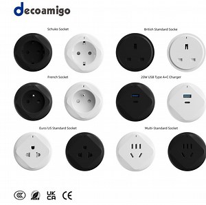 [Hot Item] Decoamigo Wall Mount Power Strip with Removable Outlet Adapter, Power Track Home Appliances Universal Outlets with Electric Plug Adapter USB Data Cable