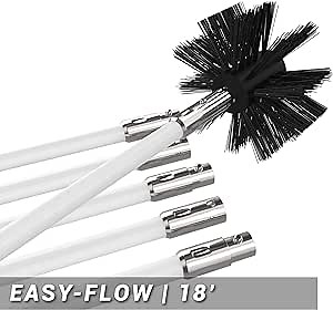 Dryer Vent Cleaner Kit: Rotating Lint Remover Cleans Clogged Dryer Ducts with Ease | Quick-Snap Locking Rods Won’t Unscrew in Duct Like Others | Includes Bonus Lint Brush | 18-Foot Reach