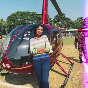 Casually shooting in a helicopter! 🚁🌚 #behindthescenes | Jannatul Sumaiya Heme