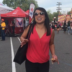 Ann Luu from CTV Vancouver tries out three only at the #PNEfair eats - the garlic milkshake burger, cheesy chicken hearts and cricket caramel apples. Her favourite? Cheesy chicken hearts 😯😍 | PNE/Playland