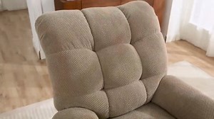 GRAVFORCE Oversized Recliner Chair, Manual Recliner with Overstuffed Arms and Back, Breathable Fabric Single Sofa with Storage Side Pocket for Living Room(Dark Grey)