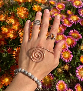 Copper or 925 STERLING SILVER Energy Spiral Hand Ring – Handcrafted Reiki/crystal Amplifier for Meditation, Manifestation & Energy Healing - Etsy