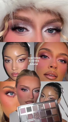 Rose Toned Icy Eyes Makeup Tutorial Using Huda Beauty & Maybelline