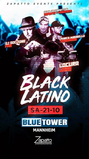 Wir freuen uns am Samstag auf die beliebte Black Latino Mannheim!🎉😍💃🏾🥳 ⚡Latin Music ⚡Reggaeton ⚡Oldschool/Black ⚡Urban Music 🎧DJ DOC TONE 🎧DJ ILJA ZAPATTOS 🎤LIVE: SESMAN 🪘MARCO MIRABELLO (Percussions) 💣Indoor Event 💣Partyfeeling pur! 💣Entertainment Datum: 21.10.2023 Einlass ab 18 Jahren Eintritt: 13 € (Nur Abendkasse) Start 22:00 Uhr ⚡ RESERVIERUNG STEHTISCH / LOUNGE Loungebooking: lounges@bluetower-lindbergh.de Bitte vollständigen Namen und Telefonnummer angeben. ⚡ PARKPLÄTZE Es ste