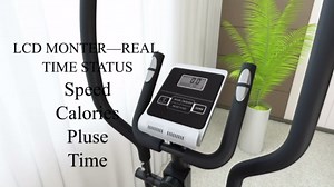 ANCHEER Elliptical Machine, Smart APP Cross Trainer with 10-Level Resistance, LCD Monitor, and Heart Rate Sensor, Compact & Quiet Home Office Cardio Exercise Equipment, 390lb Weight Capacity, Black