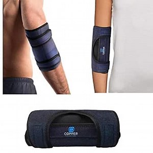 Copper Compression Elbow Immobilizer Orthopedic Brace for Men and Women. For Cubital Tunnel Syndrome, Tendonitis, Tennis + Golfer Elbow, Sleeping.