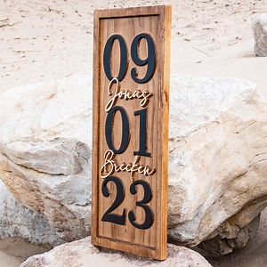 Custom Wedding Date Gift | Bridal Shower Gift | Established Date | Personalized Wedding Wood Anniversary Valentines Day Gift | Couples Gift - Etsy