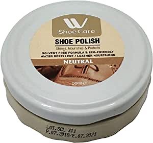WBM Shoe Care Premium Shoe Shine Polish, Nourishes & Protects All Kind of Leather, Neutral Shoe Polish, 50ml