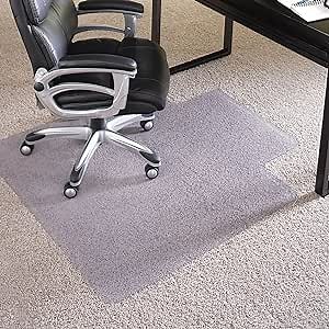 ES Robbins Chair Mat for Carpet- High Pile Carpet, 46 by 60-Inch with Lip, Clear Vinyl