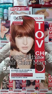 TOV CH COLOR Intensive Cream-Oil Hair Color - 6.41 Blonde Copper Iridescent 🤎 For Order Inbox 📥 Hair Color Mart or Call Us On 📲 01817281129 TOVCH Hair Color - 6.41 Blonde Copper Iridescent - Price in Bangladesh big size (80 80)=160ml যা যা পাচ্ছেন প্যাকেটের মধ্যে।। 👌-১টা হেয়ার কালার ক্রিম 👌-১টা ডেভেলপার Hair Brush & Hand Gloves small size(30 30)=60ml যা যা পাচ্ছেন প্যাকেটের মধ্যে।। 👌-১টা হেয়ার কালার ক্রিম 👌-১টা ডেভেলপার * ডেভেলপার আর কালার ২টি সমপরিমাণে মিক্স করুন ভালমত।প্লাস্টিক এর পাত্র