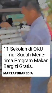Sebanyak 11 sekolah dì Kabupaten OKU Timur, Provinsi Sumsel menerima program Makan Bergizi Gratis (MBG).MGB merupakan program Presiden RI, Prabowo Subianto yang bertujuan meningkatkan kualitas gizi anak-anak sekolah.Launching progam MBG dìpantau langsung Asisten III, Kadìsdikbud OKU Timur dan Anggota TNI dari Dandim 0403 OKU dan Anggota Polres OKU Timur, Senin 17 Februari 2025.Total pelajar dì OKU Timur yang menerima program MBG ini sebanyak 5729 siswa-siswi dari 11 sekolah dì semua tingkatan.Dì