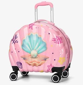 [Hot Item] Summer Holiday Travelling Kids Trolley Bag Cute Shell Design with Cartoon Printing