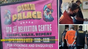 Two Australians arrested in Bali as part of a police operation to shut down a spa which allegedly offered prostitution services