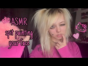 ASMR spit painting your face!🩷 (fast and aggressive mouth sounds)