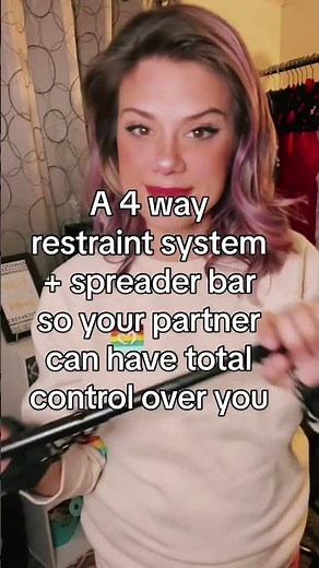 Bare It All is a 4 way restraint system & spreader bar where your partner can have complete control