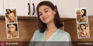 Sexy Petite Brunette Kaya Finch Railed Hard In The Kitchen - SuckMeVR