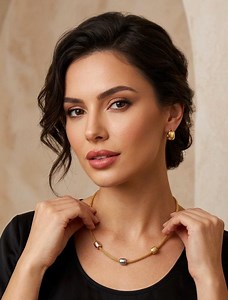 Tri-color Gold Mesh Chain Necklace & Earring Set | Rose Gold Silver Yellow Gold Cube Bead Station Necklace | Modern Minimalist Jewelry Set - Etsy UK