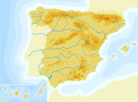Physical map of Spain
