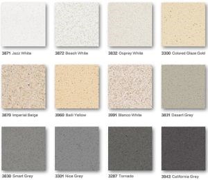 [Hot Item] Single Color White Golden Grey Blue Black Artificial Quartz Slab Countertop